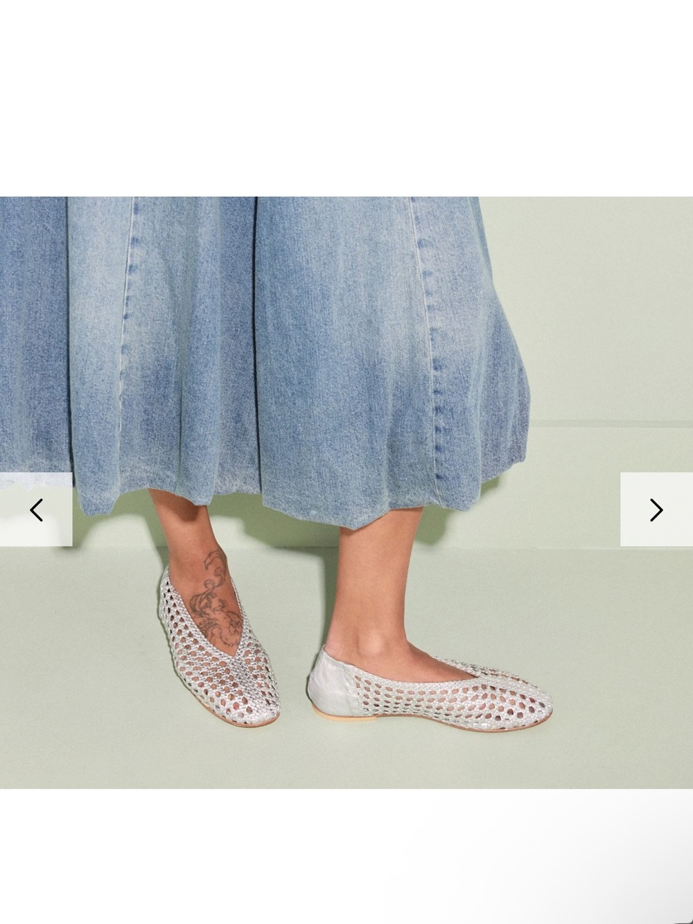 Freda Salvador Silver Woven Ballet Flats